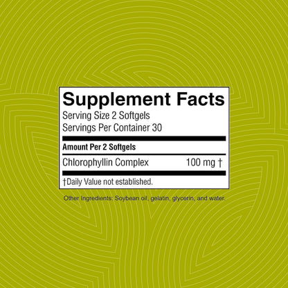 Nature's Sunshine Chlorophyll, 60 Softgel Capsules: Support Digestion, Immunity & Detoxification with Internal Deodorant Benefits. Easy-to-Swallow Capsules Promote Overall Well-Being & Energy