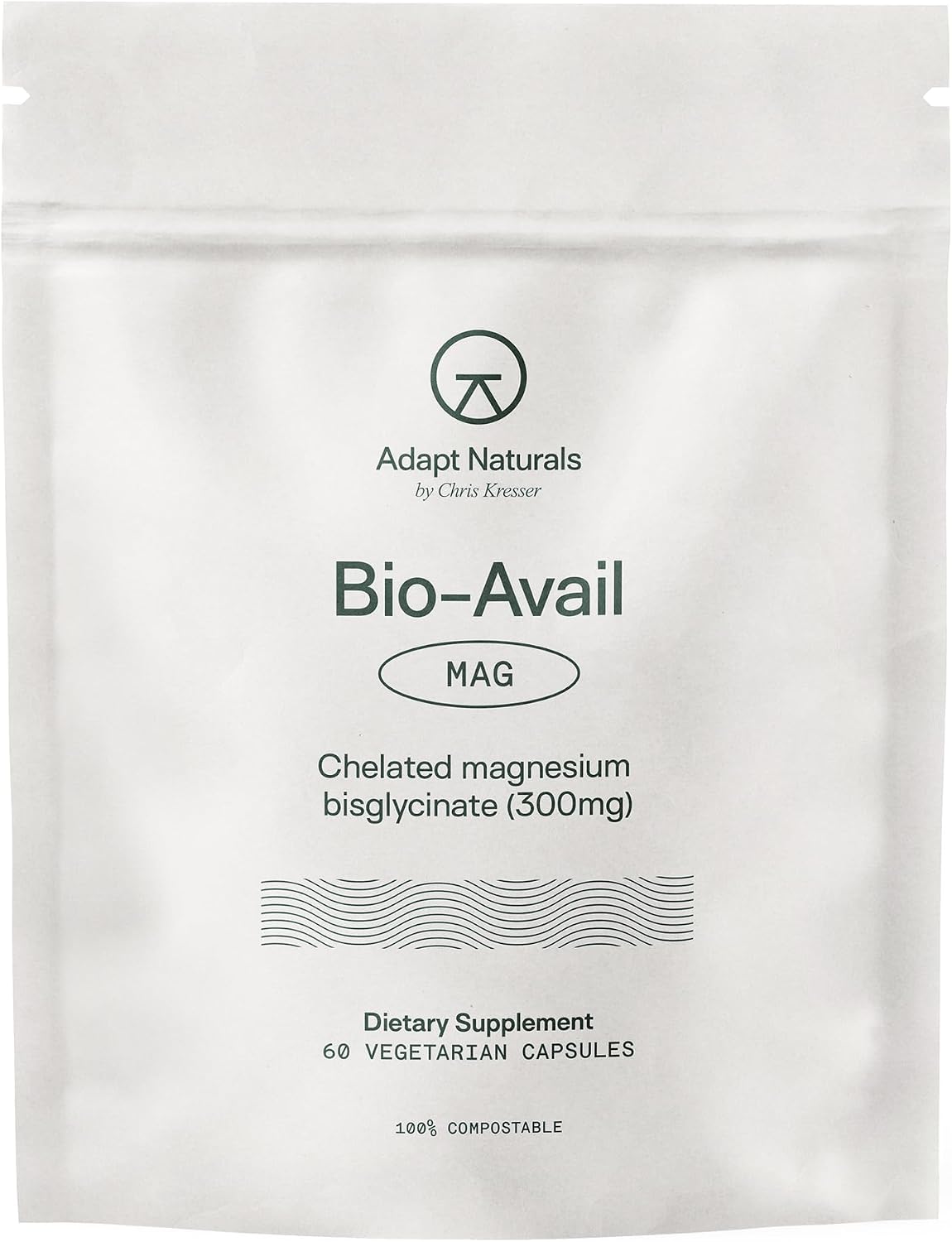 Adapt Naturals Magnesium Glycinate Supplement, Bioavailable - 30 Day Supply | 300mg High Absorption Pure Chelated Magnesium Bisglycinate Complex, Supports Gut Health, Sleep, Relaxation, Bone and Muscles