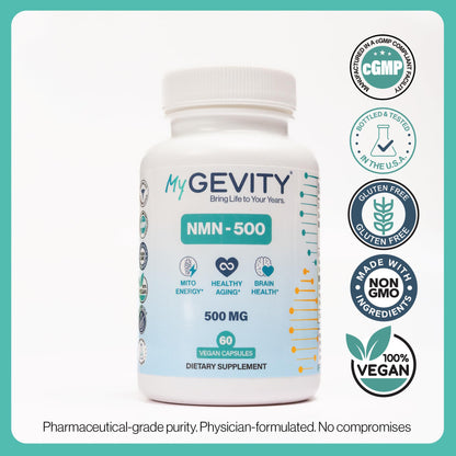 NMN 1000mg – 99%+ Pure, Stabilized & Third-Party Tested Nicotinamide Mononucleotide – NAD+ Booster for Energy & Healthy Aging – No Magnesium Stearate, Vegan, GMP Made in USA – 120 Capsules