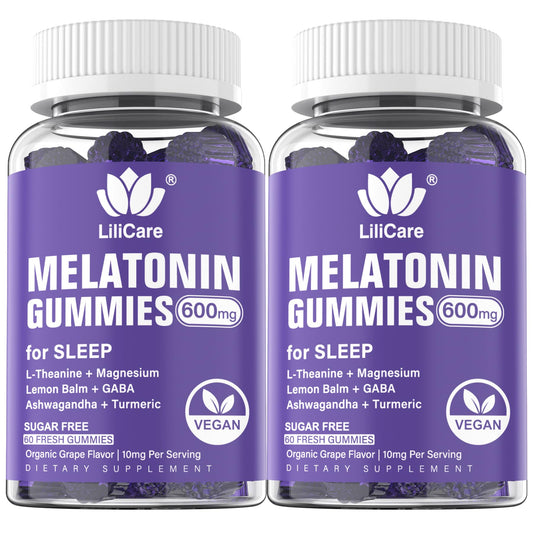 Melatonin Gummies 10mg 20mg for Adults Sugar Free, Extra Strength w/ L-Theanine, Ashwagandha, Magnesium, Turmeric, GABA, Lemon Balm and Chamomile for Healthy Circadian Rhythm, Vegan Grape Flavor, 60ct