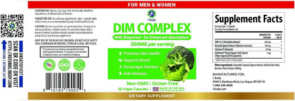 DIM Complex 300mg with BioPerine Supports Hormone Balance 60 Vegan Capsules