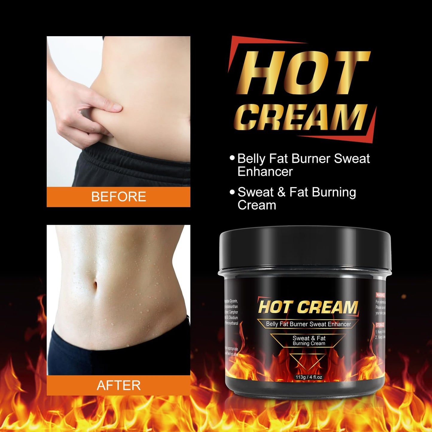 Sweat Cream for Skin, Natural Workout Enhaner Promotes Circulation for Targeted Areas, Support Muscle Warm-up & Skin Tightening, Enhance Exercise Effectiveness, Hot Swaet Cream for Women & Men