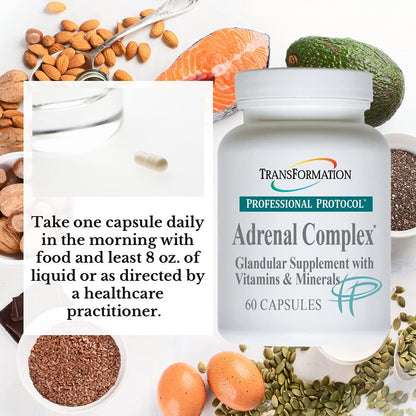 TRANSFORMATION THE GENESIS OF GOOD HEALTH Enzymes Adrenal Complex - 60 Capsules - Synergistic Formulation of Herbs & Vitamins to Support a Healthy Endocrine System