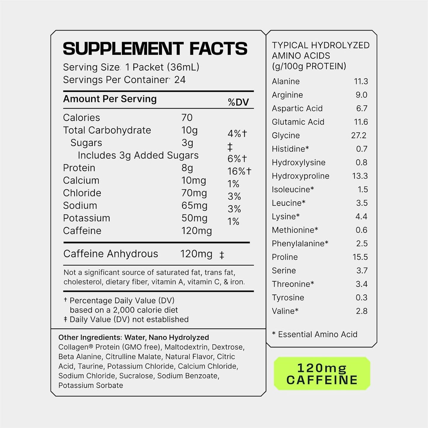Frog Fuel Ultra Energy Gel & Pre Workout Shot, 120mg Caffeine, Berry, 24 pk | 1500mg Beta Alanine, Electrolytes 8g Protein Nano-Hydrolyzed Grass Fed Collagen, 10g Carbs, Gluten Free, 1.2 oz Gel Packs