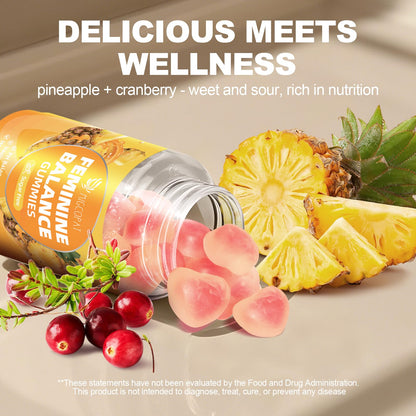 Migcopat Premium Feminine Balance Gummies, Women’s Health Probiotics - 100 Billion CFU Probiotics - Immune Support, Gut Health, Hormone Balance, PH Balance Vitality, Pineapple Flavor, 60 Count