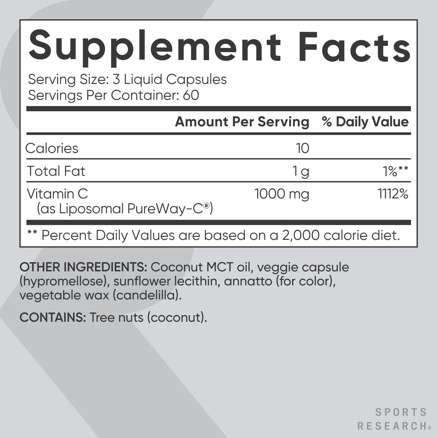 Sports Research High Potency Vitamin C Supplement - Vegan Veggie Capsules for Antioxidant Activity & Immune Support - Non-GMO Verified & Gluten Free - Ascorbic Acid Vitamin C 1000mg, 240 Count