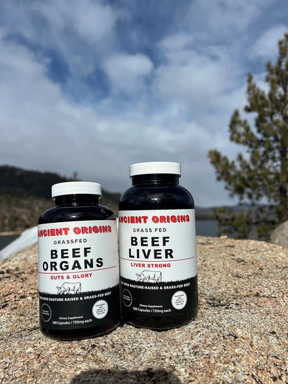 Ancient Origins Grass Fed Beef Organs (180 Count) and Liver (360 Count)