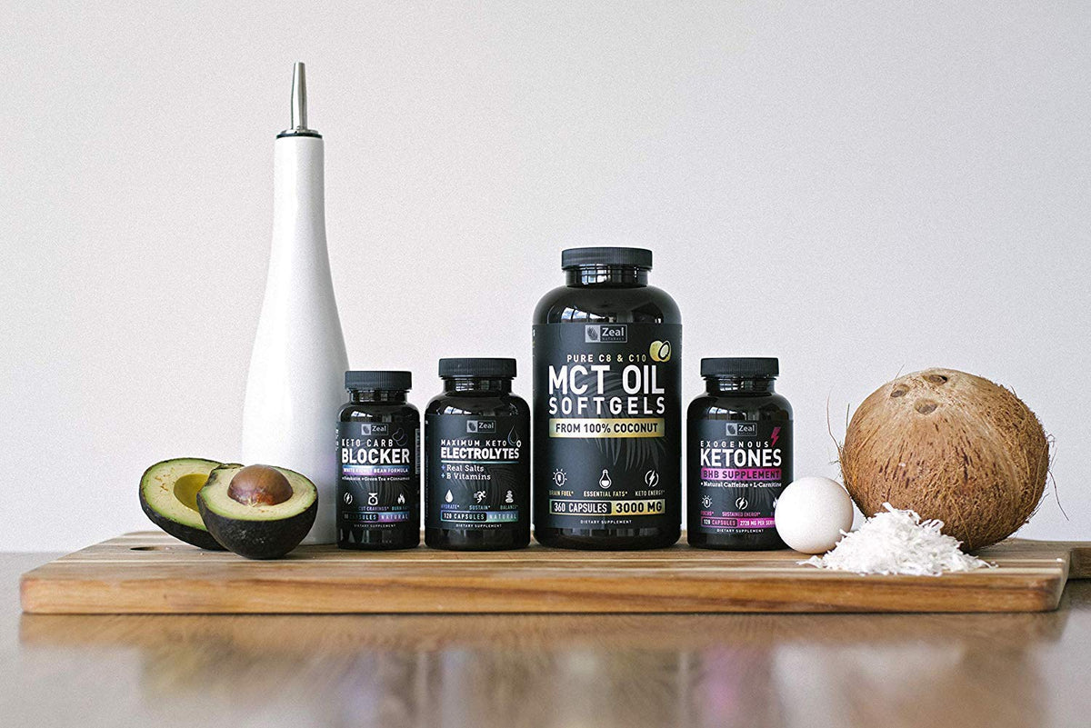 Pure MCT Oil Capsules (360 Softgels | 3000mg) 4 Month Supply Keto Pills w Unrefined Coconut