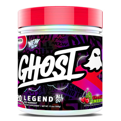 GHOST Legend All Out Pre-Workout Powder, Strawbango - 20 Servings - Preworkout Drink Mix Supplement for Men & Women - Energy & Pumps - Caffeine, Beta Alanine, Betaine, NO3-T- Sugar Free