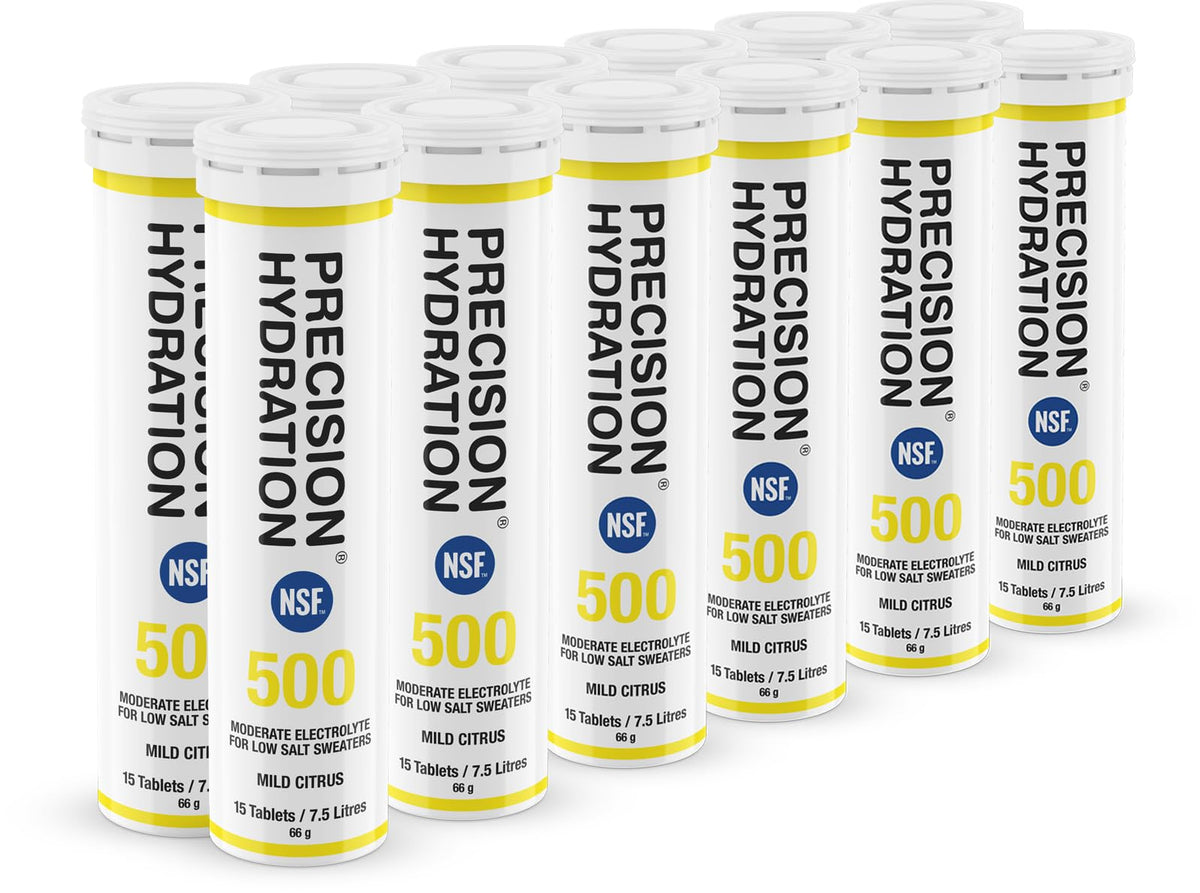 Precision Hydration Electrolyte Tablets - Multi Strength Effervescent Hydration Tablets - Combats Cramp - Low Calorie, Gluten Free, Vegan/Vegetarian Friendly (1 Tube, 1500mg/L - Purple Tube)