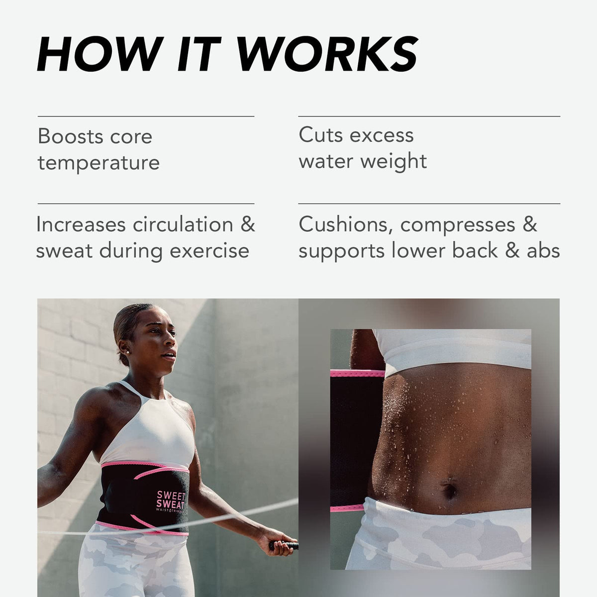Sports Research Sweet Sweat Waist Trimmer Get More from Your Workout - Medium