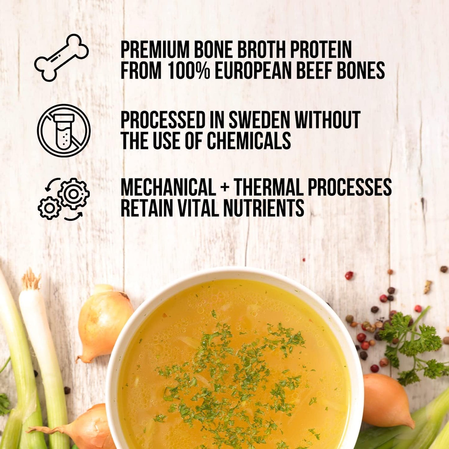 NAKED Bone Broth - Beef Bone Broth Protein Powder - 21G Protein, 17G Collagen - Gut Health and Joint Supplement - Unflavored - No GMO, Gluten-Free, Soy Free - 1LB
