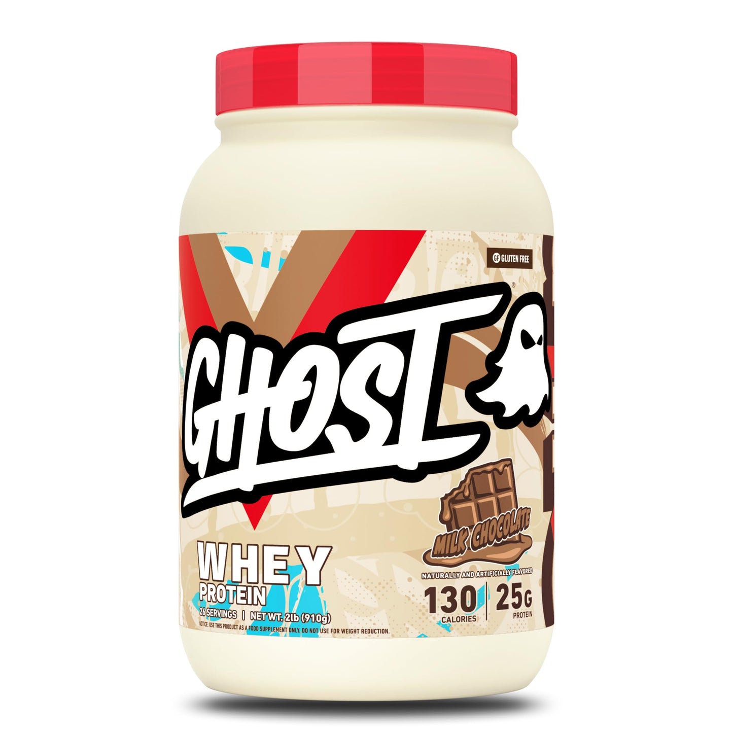 GHOST Whey Protein Powder, Cinnabon - 2LB, 25G of Protein - Cinnamon Roll Flavored Isolate, Concentrate & Hydrolyzed Whey Protein Blend - Post Workout Shakes - Soy & Gluten Free