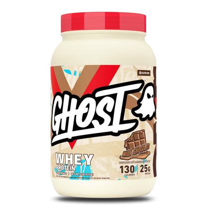 GHOST Whey Protein Powder, Cinnabon - 2LB, 25G of Protein - Cinnamon Roll Flavored Isolate, Concentrate & Hydrolyzed Whey Protein Blend - Post Workout Shakes - Soy & Gluten Free