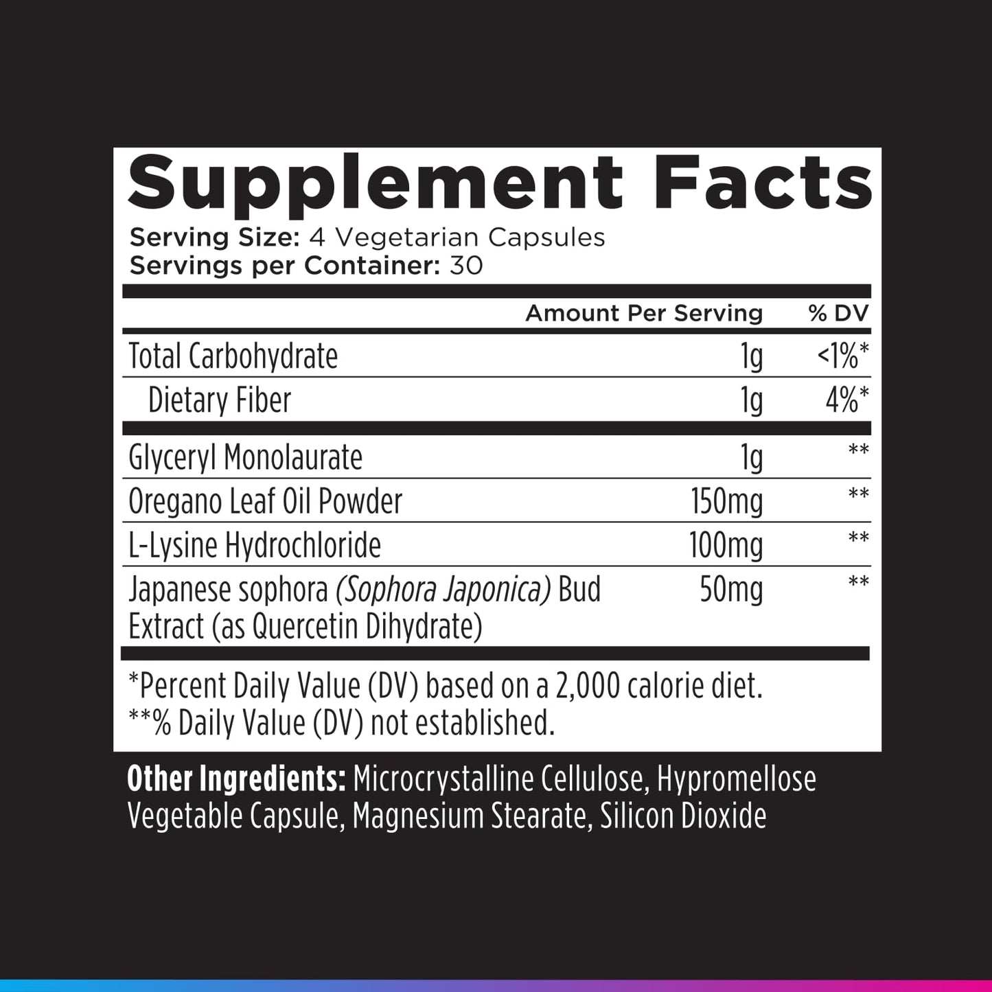 Livingood Daily Immune Support Supplement, 4-in-1 Formula with Oregano Oil, Monolaurin, L Lysine & Quercetin, Gut & Digestive Health, Gluten Free, Vegan, Non GMO, Allergen Free, 120 Capsules