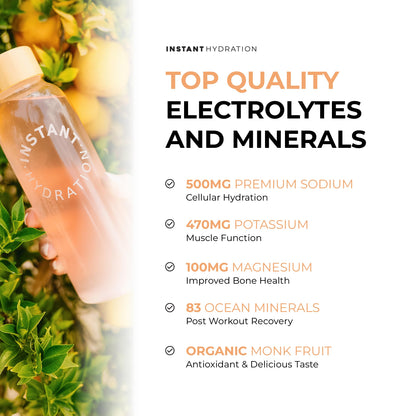 Instant Hydration Electrolytes Powder Packets - Watermelon Electrolyte Drink Mix - Zero Sugar - Keto, Vegan, Gluten-Free, Non-GMO - Boost Recovery, Brain Health, Muscle & Tissue Support- 30 Sticks
