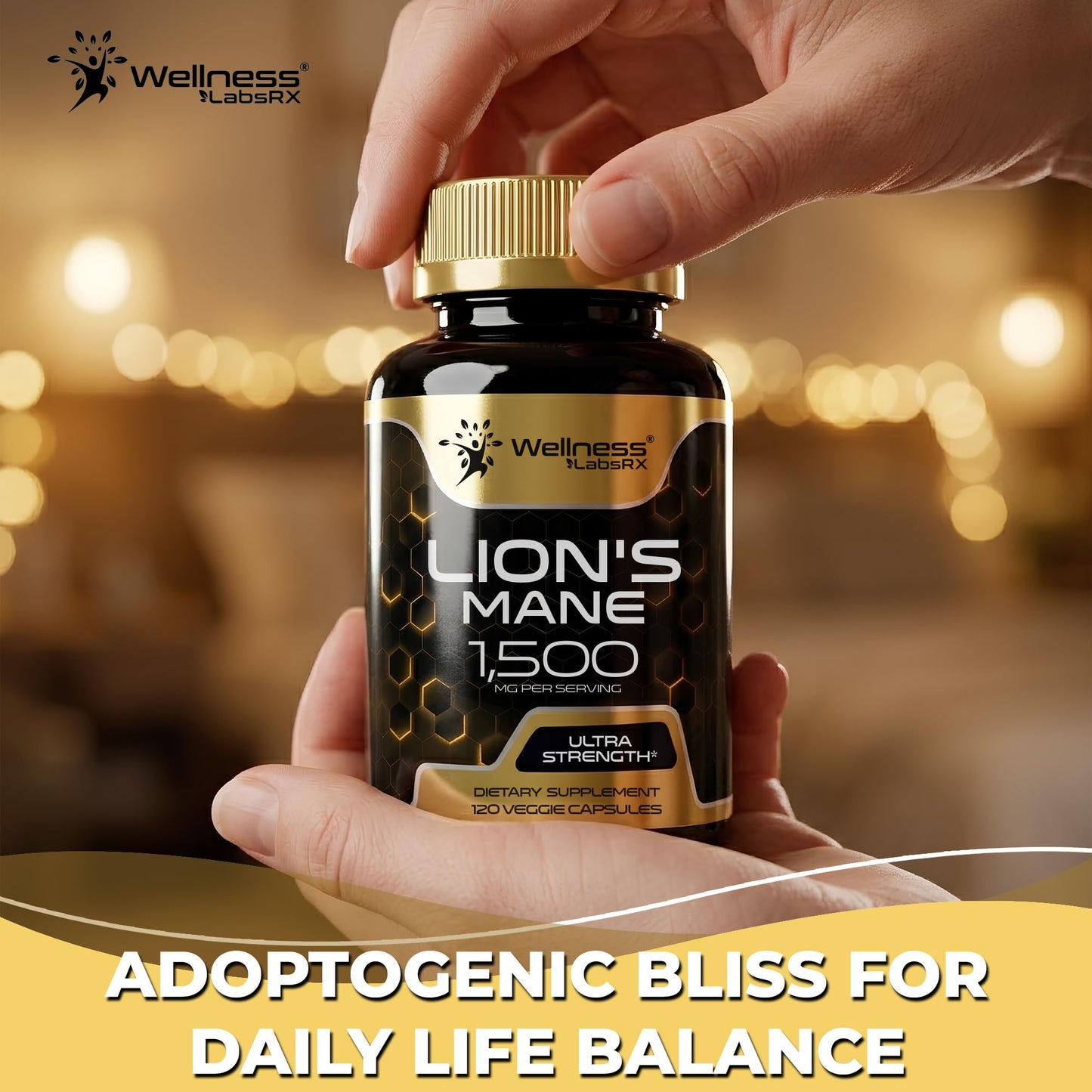 Lions Mane Supplement Capsules - 120 Count - Mushroom Supplement, Brain Supplements for Memory and Focus, Lion's Mane Mushroom Capsules Organic - Cognitive and Immune Support, Focus Supplement