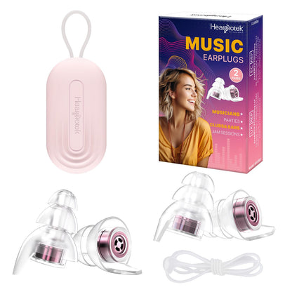 Hearprotek Concert Ear Plugs, 2Pairs Reusable high Fidelity Musician Ear Plugs