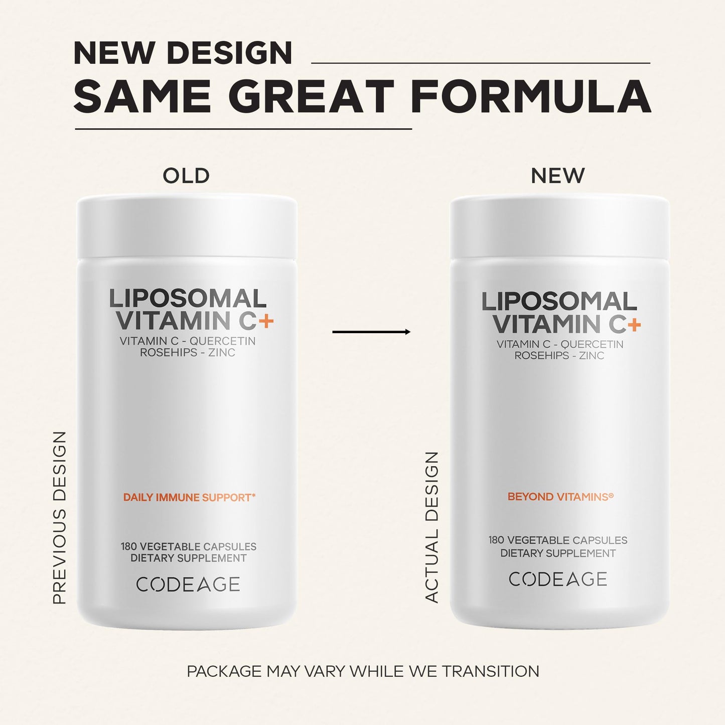 Codeage Liposomal Vitamin C 1500mg with Zinc, Elderberry, Citrus Bioflavonoids Grapefruit, Lemon, Orange Powder, Quercetin & Rose Hips Fruit – Vegan Supplement - Non-GMO, Vegan Pills, 180 Capsules