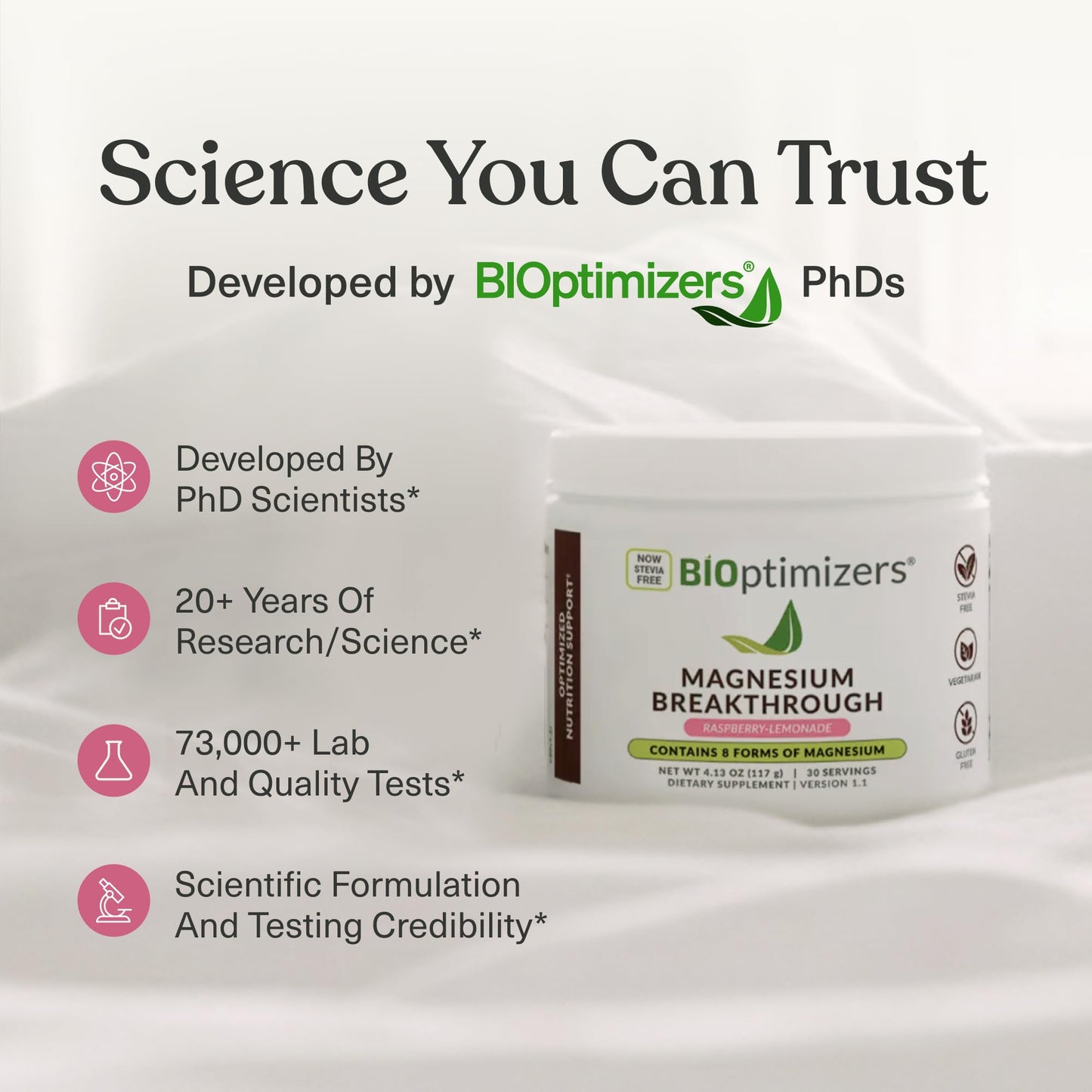 BIOptimizers Magnesium Breakthrough Drink - 8 Forms of Magnesium, Electrolytes, Sleep Health, Stress, Muscle Recovery, Heart Support | Glycinate, Citrate, Malate- Raspberry Lemon