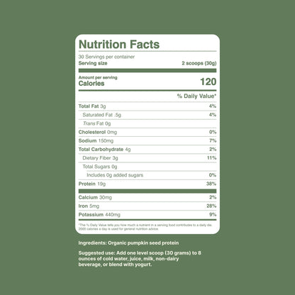 Dr. Murray's Super Foods 3 Seed Protein Powder - Pumpkin Flax Sunflower | Vegan Plant Protein | No Artificial Additives | GMP Certified | Unflavored, 1 lb.