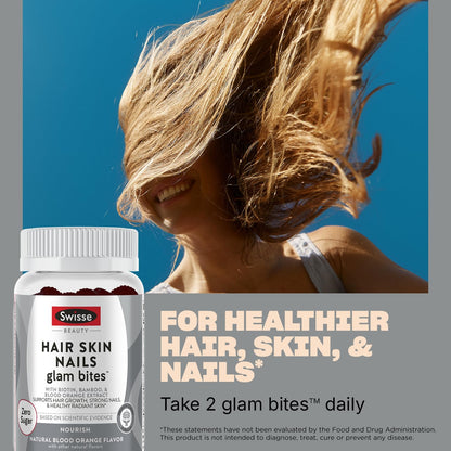 Swisse Glow Skin Glam Bites – Collagen Peptides, Hyaluronic Acid & Sea Moss – Supports Skin Elasticity & Hydration – Zero Sugar Gummies for Adults – Blueberry Lavender Flavor, 60 Count
