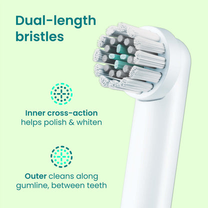 quip Rev Oscillating Electric Toothbrush Replacement Heads, Black, 4 Pack