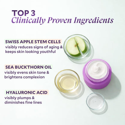 FIÈRA 24-Hour Rejuvenating Face Cream with Apple Stem Cells - Anti-Aging Moisturizer for Mature Skin, Day & Night Hydration, Improves Skin Tone, Texture, and Elasticity - 1.69 FL. OZ. / 50 ML