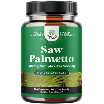 Extra Strength Saw Palmetto Extract - Advanced Herbal Complex for Hair Health and Urinary Support with Plant Sterols & Flavonoids - Potent Herbal Supplement with 500mg per Serving - 100 Count