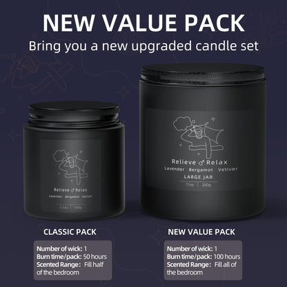 TRINIDa Large Sleep Scented Candles, Black Jar Natural Soy Candles for Home Scented, Candle Gift