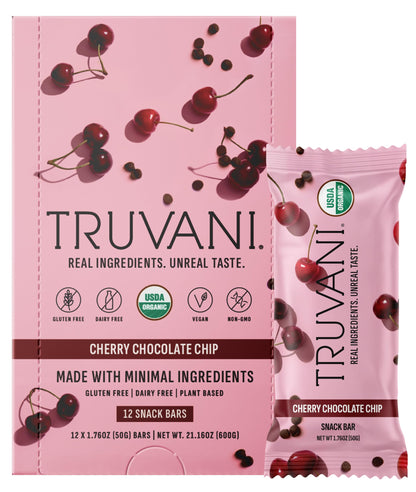 Truvani Plant Based Snack Bars | Variety | 12 Pack | Vegan | 5-8g Protein | USDA Organic and Vegan | Dairy, Soy, and Gluten Free | Individually Wrapped