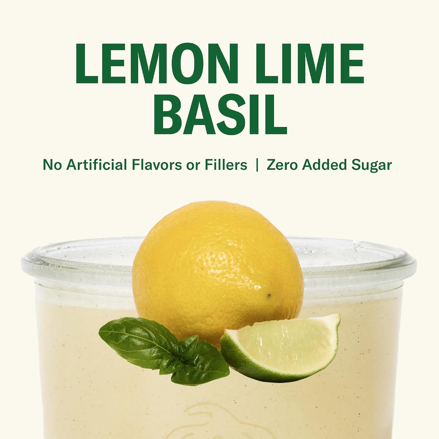 Ballerina Farm Farmer Hydrate Lemon Lime Basil Electrolytes Powder | Organic Coconut Water, Irish Sea Moss, French Sea Salt, No Added Sugar, Prebiotic Fiber, 25 Servings