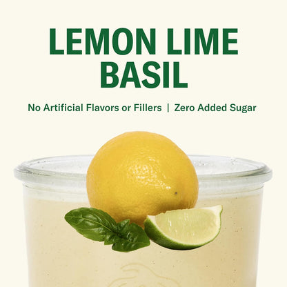 Ballerina Farm Farmer Hydrate Lemon Lime Basil Electrolytes Powder | Organic Coconut Water, Irish Sea Moss, French Sea Salt, No Added Sugar, Prebiotic Fiber, 25 Servings