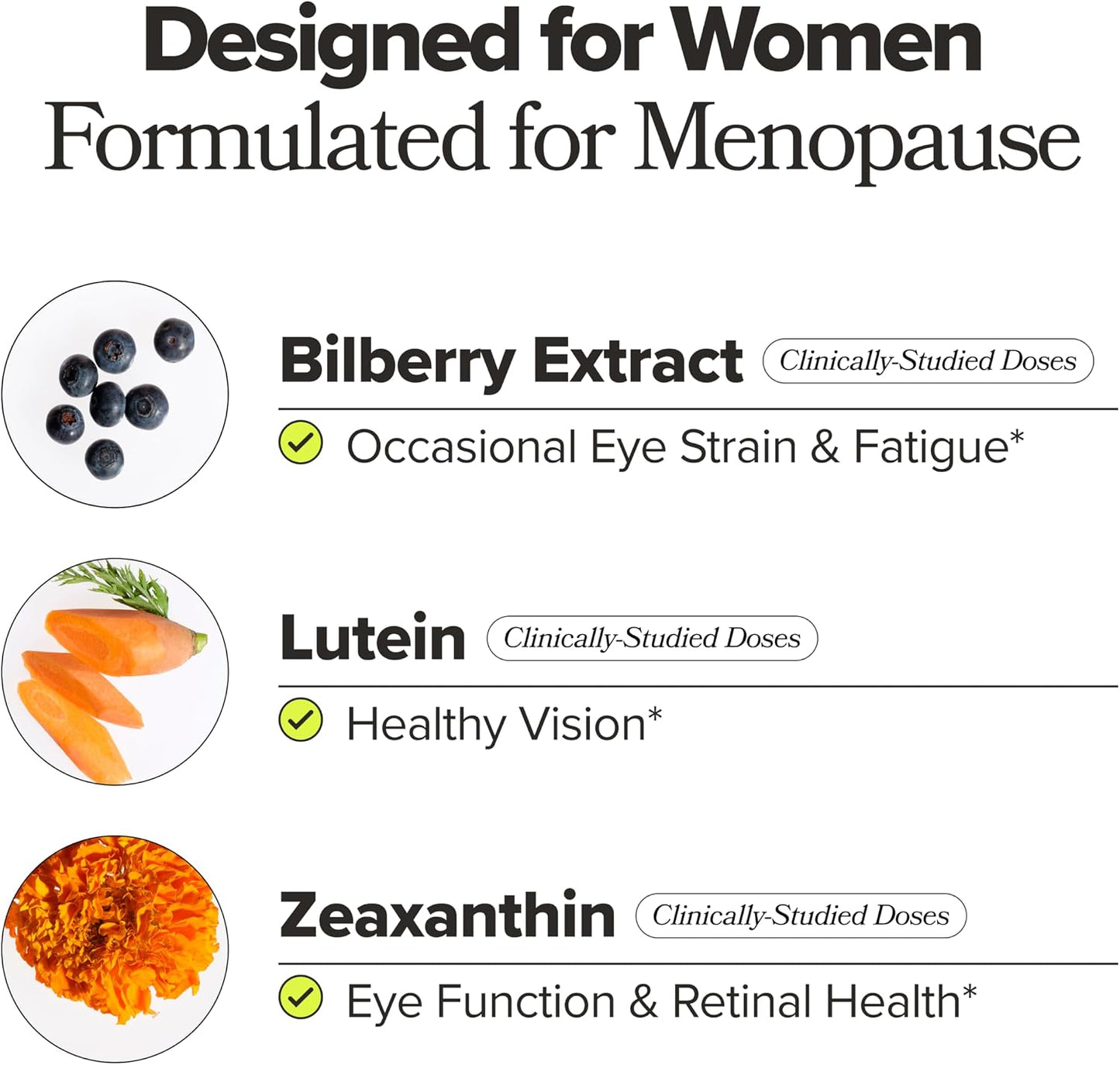 MENO Eye Health for Eye Strain, Dryness, & Tear Production – 30-Day Supply
