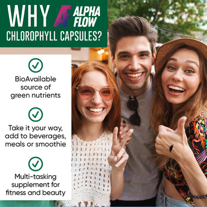 Chlorophyll Capsules 600 mg - Natural Chlorophyll Pills for Women & Men - Highly BioAvailable