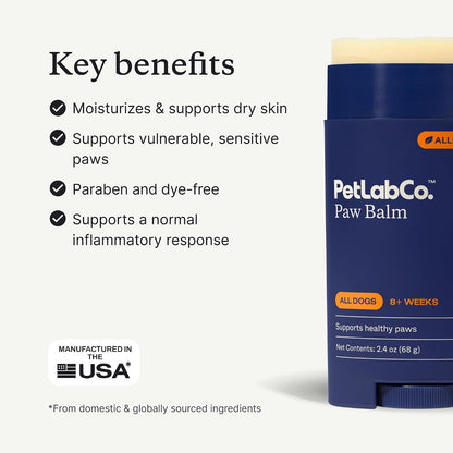PetLab Co. Paw & Probiotic Bundle: Dog Paw Balm to Support Dry, Cracked Paws 2.4 Ounces & Dog Probiotics for Gut Health, Seasonal Allergies, Skin & Ear Yeast 30 Count