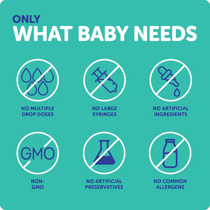 Ddrops Baby Probiotic with Vitamin D, 60 Drops - Colic Symptom Relief for Newborns and Infants - Easy-to-Use, Just One Drop Daily, No Sugar, Non-GMO, Allergy-friendy