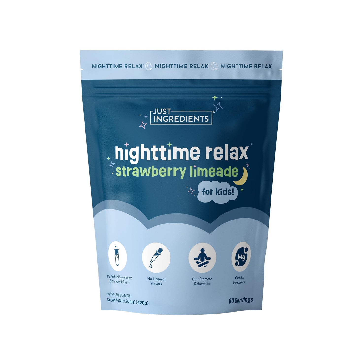 JUST INGREDIENTS Strawberry Limeade Sleep Support Powder - Nighttime Relaxation Supplement - 5.4 oz