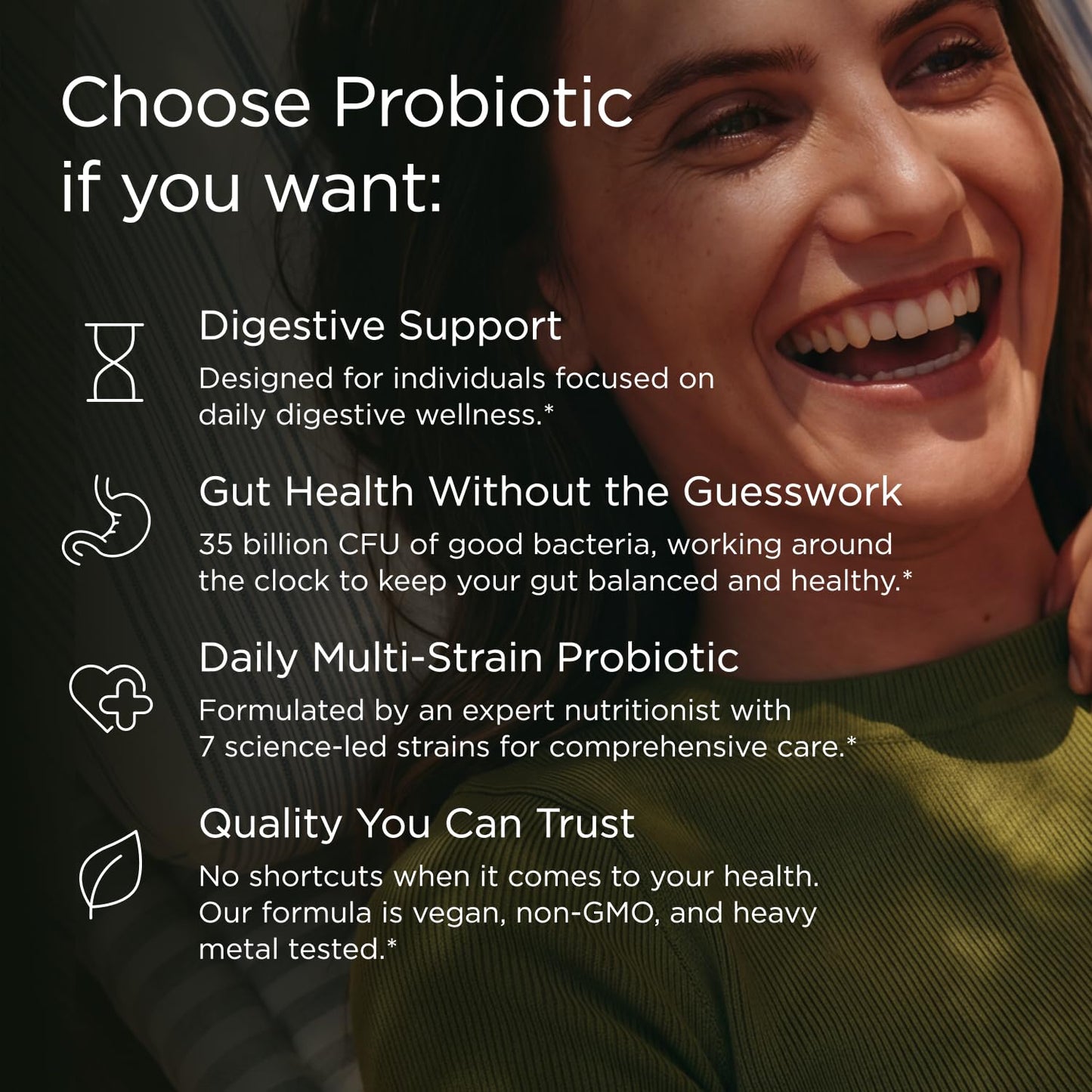 JSHealth Vitamins Gut Health and Immunity Formula, 30 Capsules | Probiotics for Women and Men, Shelf Stable Probiotic Supplement for Digestive Health and Immune Support