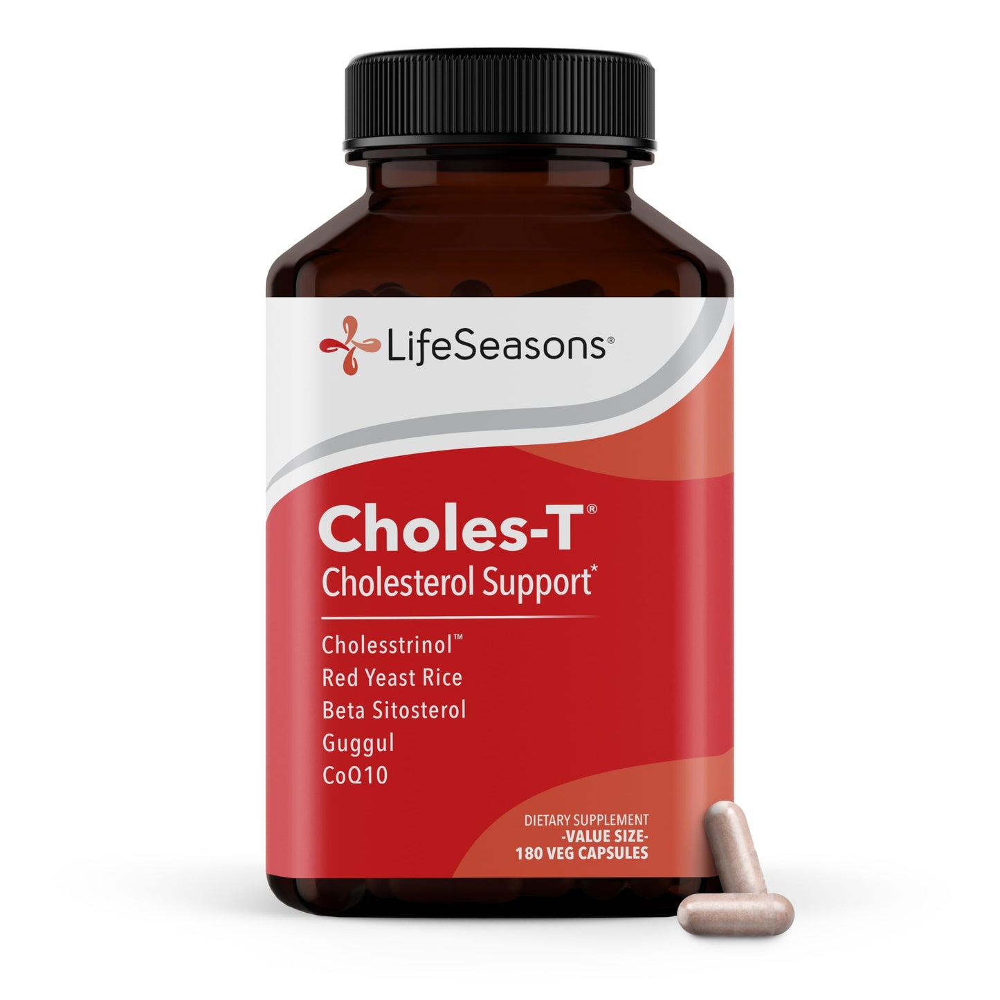 LifeSeasons Choles-T - Cholesterol Support Supplement - Supports Healthy Cholesterol Levels & Enhances Liver Function - Red Yeast Rice, CoQ10, Guggul & Phytosterols - 90 Capsules / 30-Day Supply