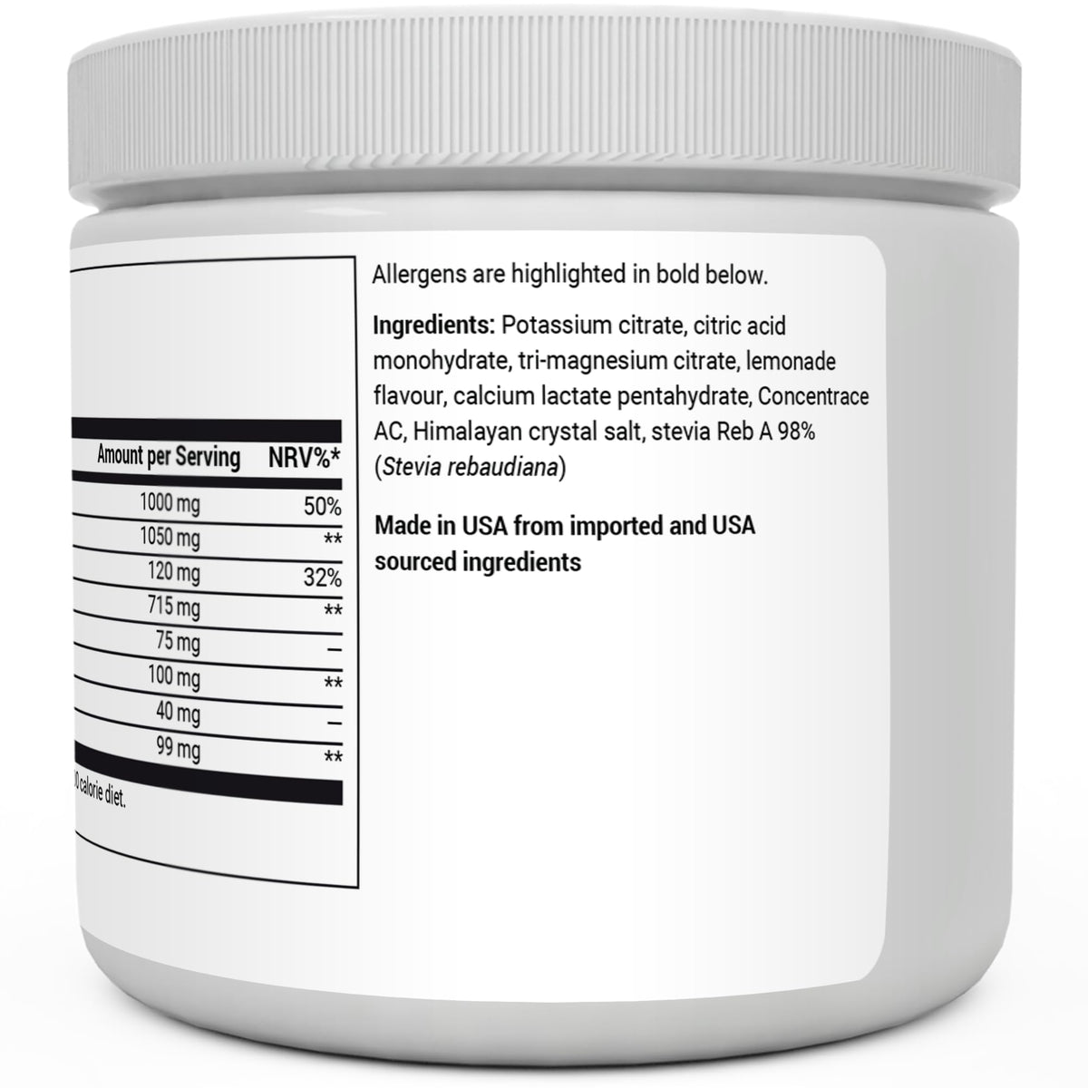 Dr. Berg Electrolyte Powder - Electrolyte Drink Supplements with 1000mg Potassium