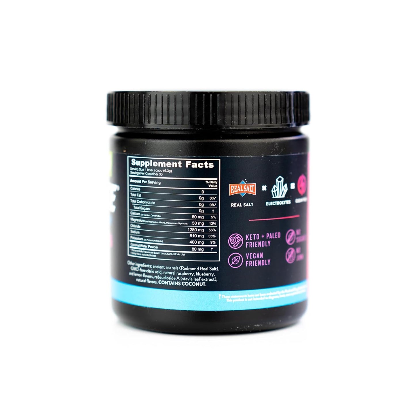 REDMOND Re-Lyte Electrolyte Drink Mix, Mixed Berry, 30 serving SMALL 6.88oz jar