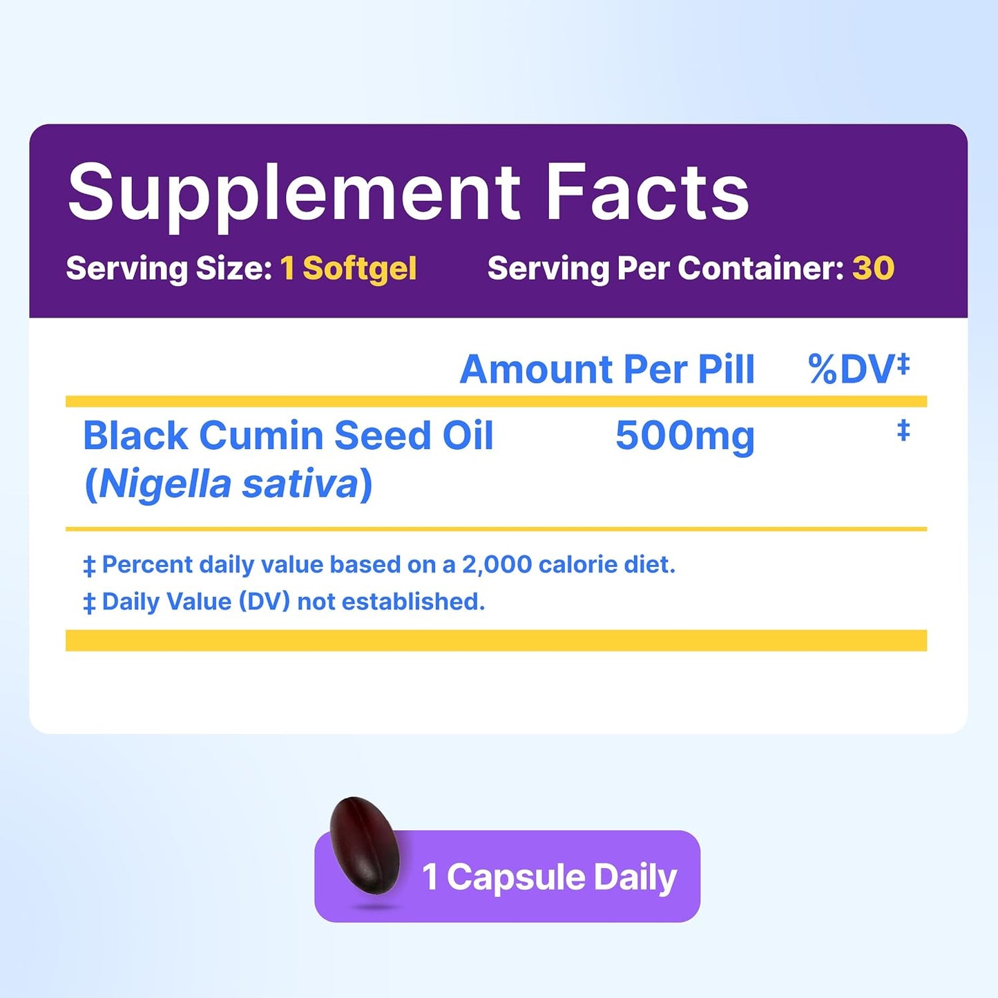 InnovixLabs Black Seed Oil Softgels, 500mg | Antioxidant Support for Immune & Joint Health | Cold Pressed Nigella Sativa Black Cumin Seed Oil | Enteric Coated for Reduced Burps | 30 Softgels