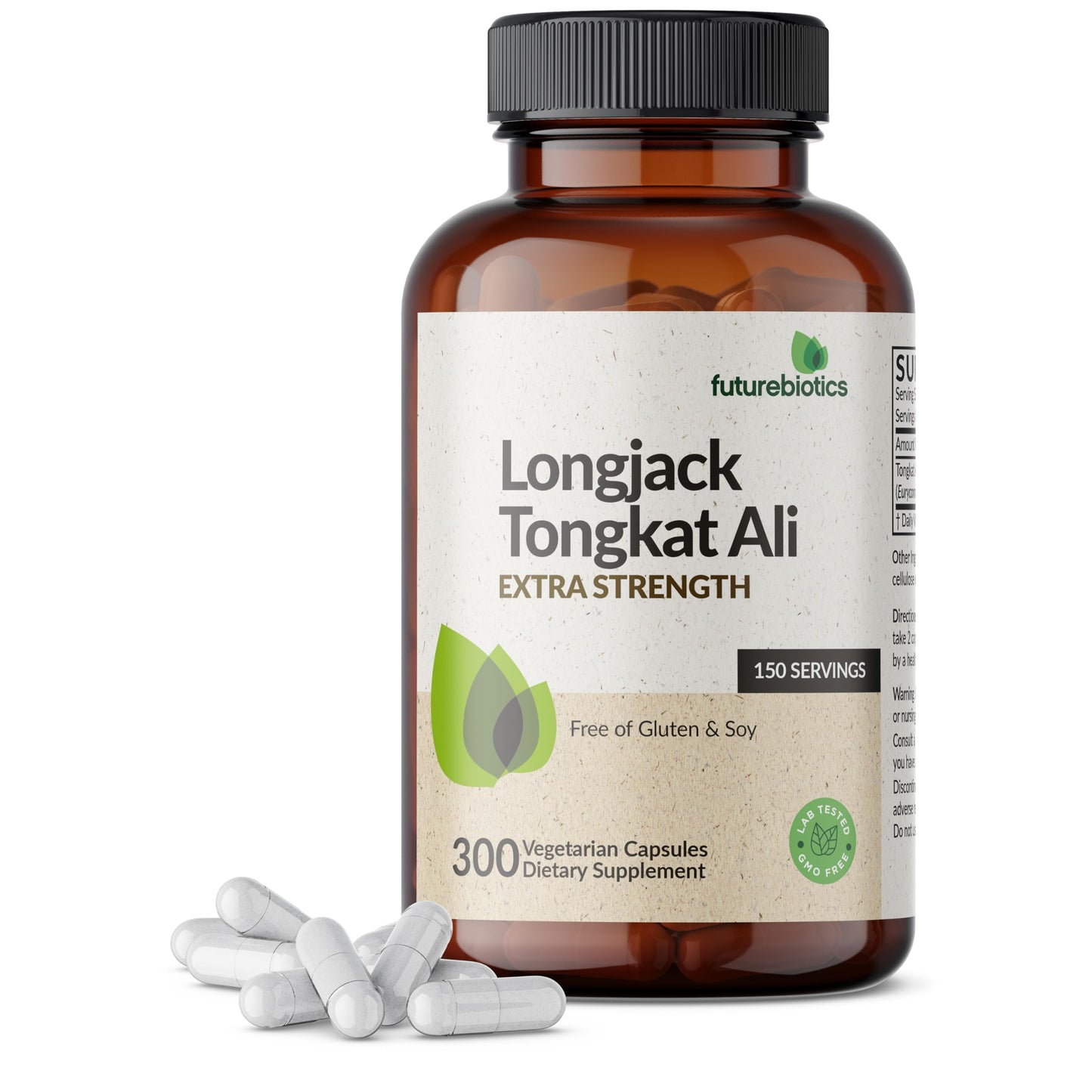 Futurebiotics Longjack Tongkat Ali Extra Strength Energy & Stamina Support - Non-GMO, 300 Vegetarian Capsules