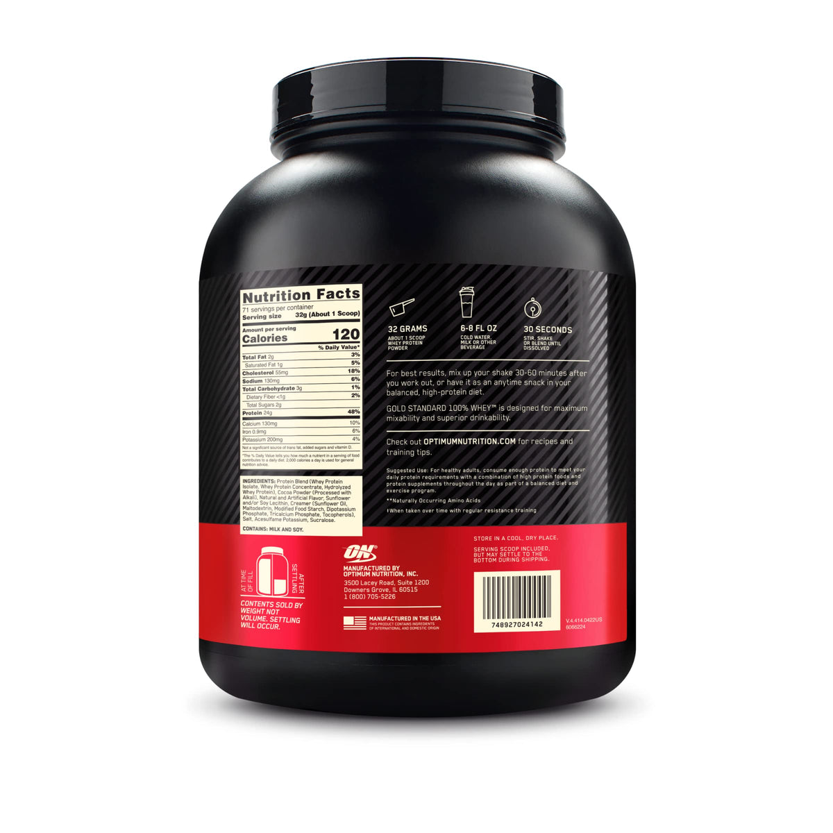 Optimum Nutrition Gold Standard 100% Whey Protein Powder, Extreme Milk Chocolate