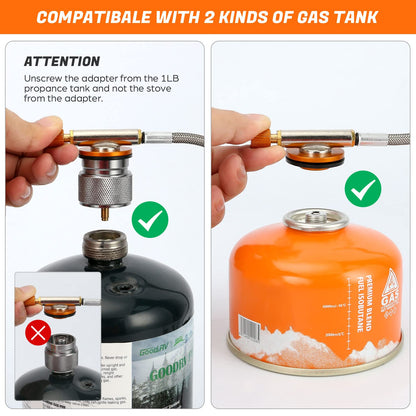 Odoland 6800W Windproof Camp Stove Camping Gas Stove with Fuel Canister Adapter