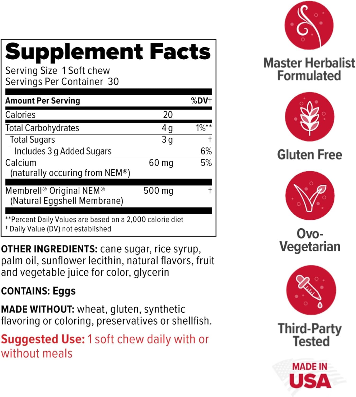 Redd Remedies, Joint Health Original, Helps Strengthen Connective Tissue and Cartilage, Black Cherry Flavor, 30 Soft Chews