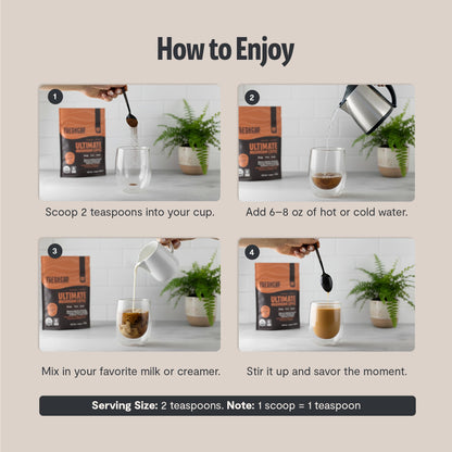 Premium Organic Mushroom Coffee – 12:1 Fruiting Body Extract – 29% Beta-Glucans – Smooth Tasting, 3rd-Party Tested for Clean Energy, No Jitters, Focus, Immune Support (15 Servings)