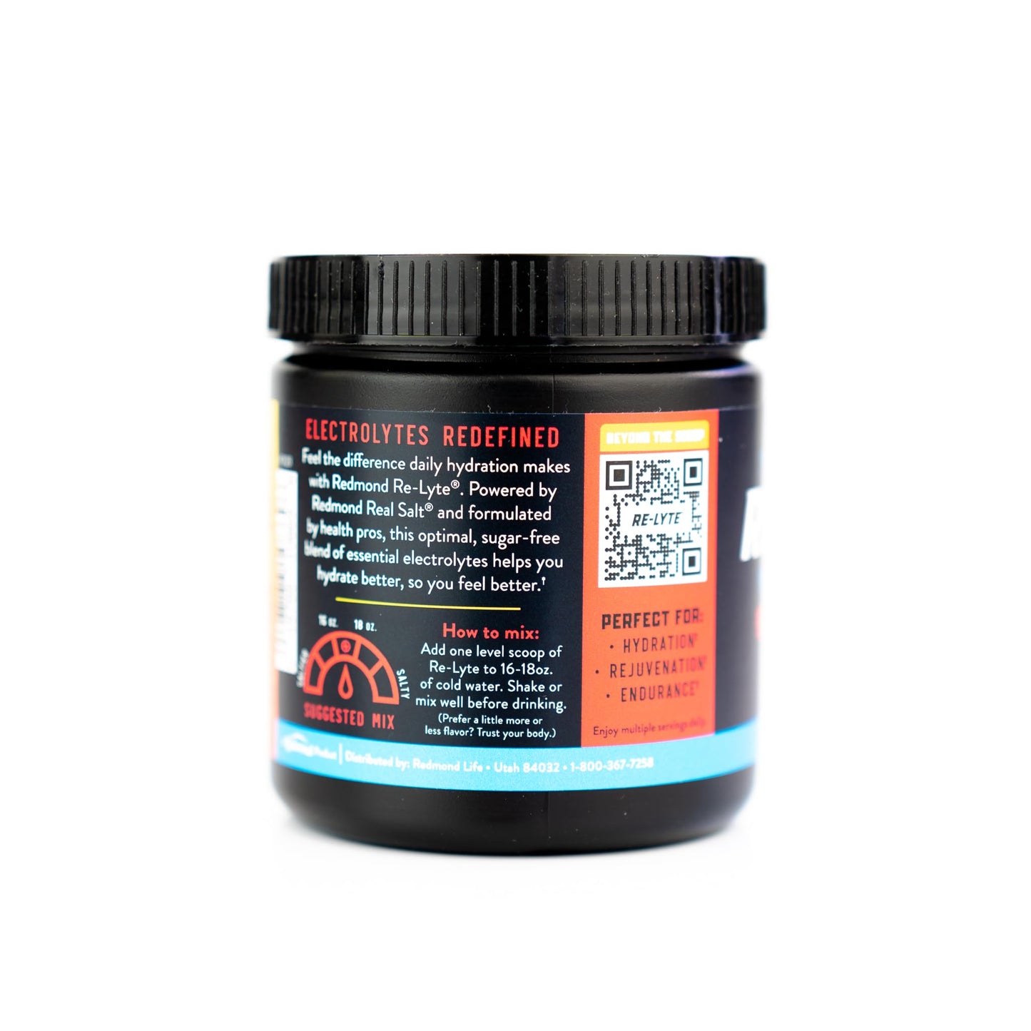REDMOND Re-Lyte Electrolyte Drink Mix, Mixed Berry, 30 serving SMALL 6.88oz jar