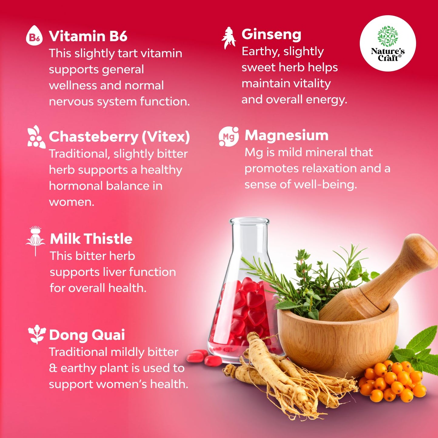 Hormone Balance for Women Gummies of All Ages - PMS Support Supplement for Women to Regulate Menstrual Cycle & Hormonal Balance Menopause & Mood Swings with Vitamin B6 & Dong Quai - 60 Chews